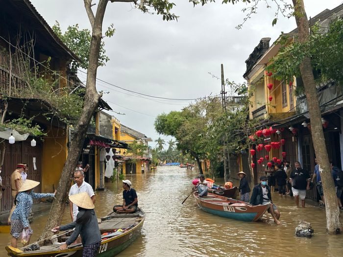 Hoi An Old Town flooded during the wet season in central Vietnam