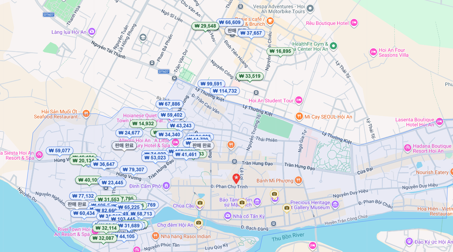 Cam Pho area map relative to Hoi An Old Town